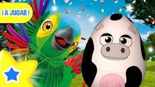 JUGAMOS Con LA VACA LOLA Y LORO PEPE 🧮 Aprender con Los HUEVOS SORPRESA y MÁS 🌈 A JUGAR 🥳 [upl. by Aivun]