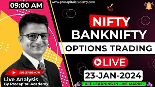 23 January Live Trading  Nifty Banknifty Live Options Trading  Nifty 50 Live nifty50 live [upl. by Glynis624]