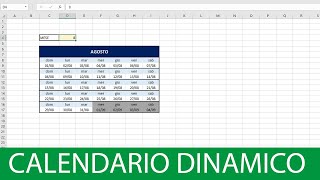 CALENDARIO DINAMICO  Excel Tutorial [upl. by Neltiac]