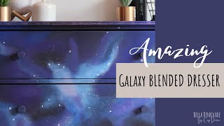 Amazing Galaxy Painted Dresser Makeover Using Dixie Belle Paint  How To Blend Chalk Paint [upl. by Auguste691]