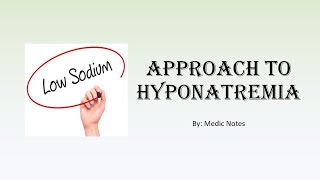 Approach to hyponatremia  causes clinical features management correct hyponatremia formula [upl. by Iiette]