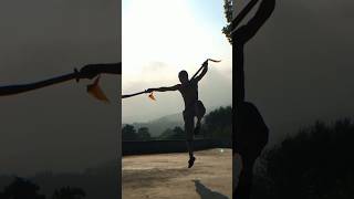 DOUBLE BROADSWORD AT SUNRISE  SHAOLIN KUNGFU SHAOLINTEMPLE SWORD [upl. by Ilahtan]