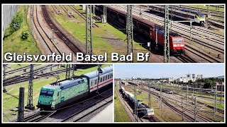 Zugsichtungen beim Gleisvorfeld Basel Badischer Bahnhof Kanton BaselStadt Schweiz 2023 [upl. by Cordelie]