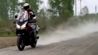 Suzuki VStrom 1000 with Two Brothers exhaust on dirt and tarmac [upl. by Rehpotsirhk]