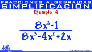 Simplificación de fracciones algebraicas  Ejemplo 4 [upl. by Cavit601]