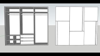 How to make Wardrobe in SketchUp [upl. by Jayson789]