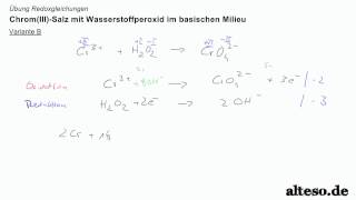 Übung Redoxreaktionen  Variante B ChromIIISalz mit Wasserstoffperoxid im basischen Milieu [upl. by Nannek93]