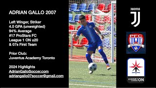 Adrian Gallo 2024 Soccer Highlights [upl. by Atteuqnas766]