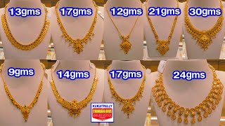 కేవలం 9gms నుండి Plain Gold Necklace Designs Short Necklaces Broad Necklace Designs Dasara Spcl [upl. by Jedd]