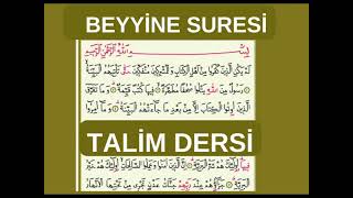 6 BEYYİNE SURESİ  TALİM DERSİ  TECVİTLİ [upl. by Meibers]