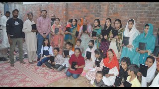 Group video free Holy Bibles distribution in Khaliq Nagar Lahore city By Evangelist Javed Alam [upl. by Llehsyar]