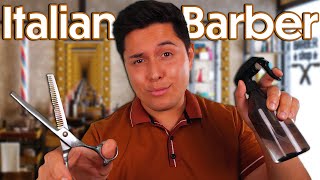 ASMR  Italian Barbershop Haircut amp Shave Grooming  Scissors Spray Lotion amp MORE [upl. by Giffie586]