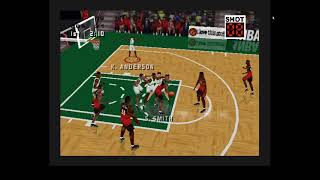 NBA LIVE 99 N64 RetroArch Atlanta vs Boston simulation [upl. by Nerahs]