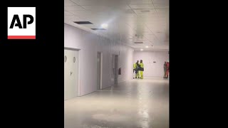 Palma airport flooded after heavy rains hit Spains Mallorca island [upl. by Nnylorac]