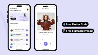 Flutter podcast app UI template [upl. by Ecinrahs575]