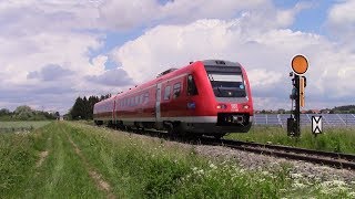 Zugverkehr zw Ulm und Altenstadt Br 218 DT IC Br 644 Br 642 Br 612 [upl. by Lazarus143]