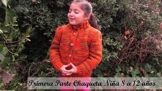 Abrigo o chaqueta para niña tejido a crochet 1° Parte paso a paso  Mi Rincón del Tejido [upl. by Ynnij]