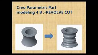 Creo Parametric Part modeling 4B  How to do revolve cutgroove [upl. by Eelinnej]