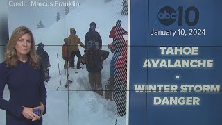 California Winter Storm  Lake Tahoe avalanche and dangerous winter storm [upl. by Yrol]