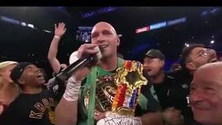 Tyson Fury singing to wife Paris Fury after Knocking out Deontay Wilder [upl. by Samul]