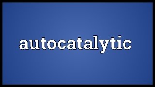 Autocatalytic Meaning [upl. by Daughtry170]