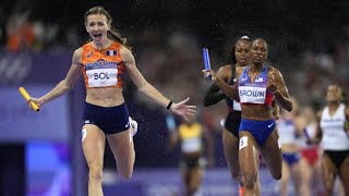 Femke Bol put on a show in the 4x400 mixed relay earn Netherlands Olympic gold [upl. by Ahsilad]