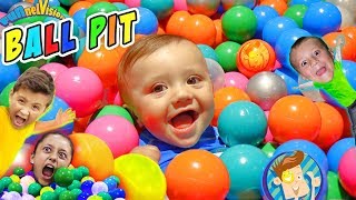 BALL PIT IN OUR HOUSE Kids Get 22k FUNnel Vision Family Fun Indoor Activities [upl. by Nycila801]