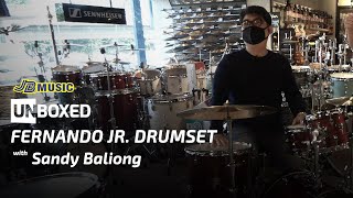 UNBOXED Sandy Baliong unboxes the Fernando Jr Drumset [upl. by Henke111]