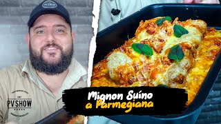 FILÉ MIGNON SUÍNO A PARMEGIANA  como fazer [upl. by Nylakcaj]