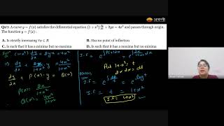 Test SolutionDifferential EquationMathsJEE [upl. by Asyl811]