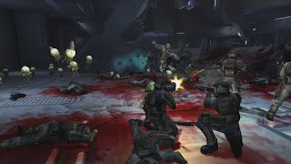 Halo 1 Containment Room Marines Vs Flood Ai Battle [upl. by Grefer901]