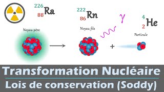 Transformation nucléaire ☢️  Équation de réaction et lois de conservation Soddy  Lycée [upl. by Eitteb42]