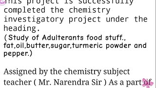 Study of common food adulterants in fat oil butter sugar turmeric powder chilli powder and pepper [upl. by Drofhsa789]