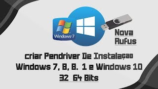 Como Criar um Pendrive de instalação com a ISO Windows 788110ultimate SP1 32 amp 64 Rufus [upl. by Badr]