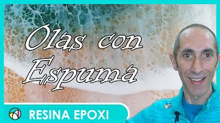 🌊 OLAS CON RESINA EPOXI con células o celdas efecto ESPUMA DE MAR 🏖️ con RESINA EPOXI O EPÓXICA [upl. by Hanleigh]