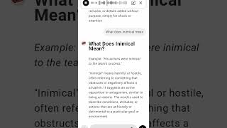 What Does Inimical Mean [upl. by Ataga]