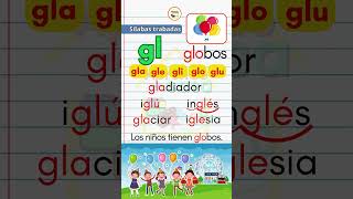 🟢Practiquemos las sílabas trabadas con quotGLquot education escuela aprendizaje letras educativo [upl. by Goar]