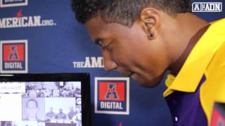 American Football Media Day  ECU Players Battle in Stack Attack [upl. by Yrek323]