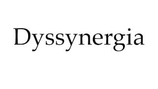 How to Pronounce Dyssynergia [upl. by Yatnahc219]