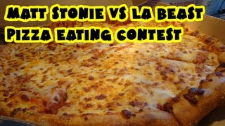 Matt Stonie vs LA Beast  Dominos Med Pizza [upl. by Thalassa]