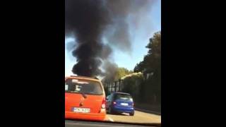 New Ferrari FF burned down german freeway during test drive [upl. by Atilol]