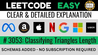 Leetcode 3053  Classifying Triangles by Lengths  Solved amp Explained by Everyday Data Science [upl. by Carley]