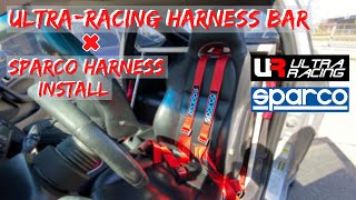 UltraRacing Harness Bar  Sparco Harness Install  DC5 Acura RSX EP8 [upl. by Paxon796]