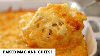 CHEESY BAKED MAC AND CHEESE  Thanksgiving Sides  Macaroni Pie [upl. by Naida]