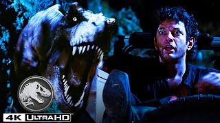 Jurassic Park  The T rex Chase In 4k HDR [upl. by Ostraw]