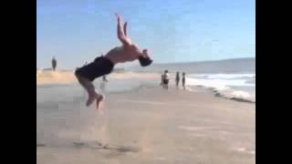 Emilien De Falco training flips at the beach [upl. by Melamed956]