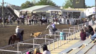 Oakdale 2nd Round Team Roping Highlights with music [upl. by Lillis]