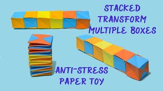 Origami Anti Stress Paper Toy  Stacked Transforms into Multiple Boxes [upl. by Shannah408]