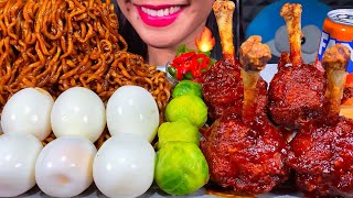 ASMR BLACK BEAN NOODLES SOFT BOILED EGGS CHICKEN LOLLIPOP MASSIVE Eating Sounds [upl. by Tobi396]