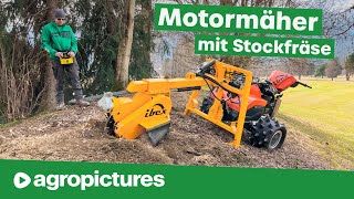 Motormäher mit Wurzelstockfräse  TerraTec IBEX G4  Agropictures Technik Check [upl. by Otirecul471]